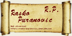 Raško Puranović vizit kartica